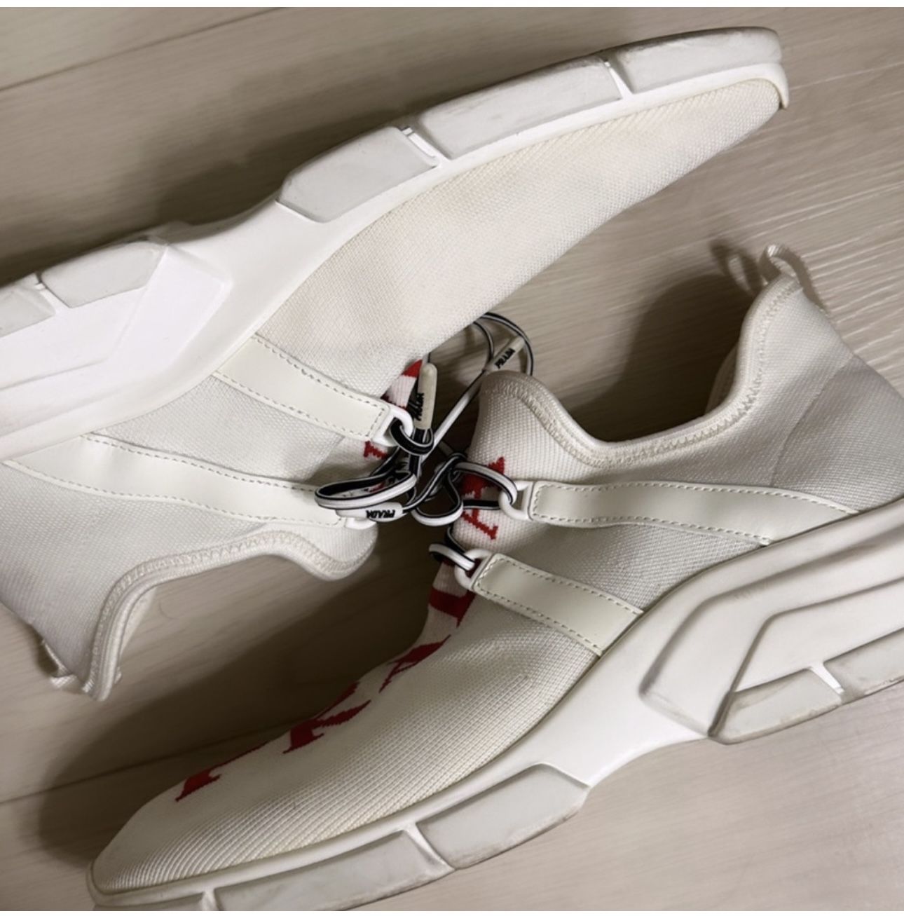 Prada Fabric Xy Knit Sneakers Prada Prada Black White XY Logo Knit