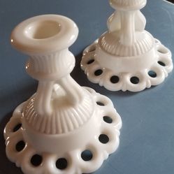 Milk Glass Candle holder