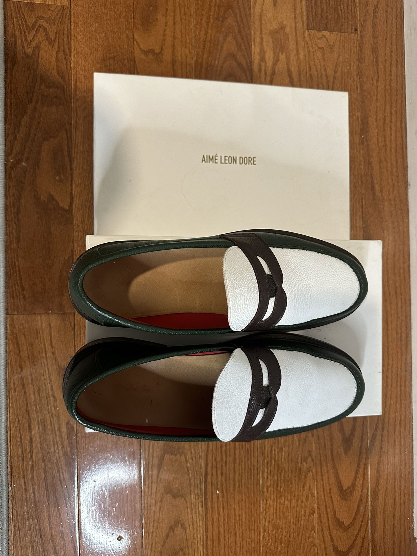 Aime Leon Dore Loafers The Queens Crest Raffia Loafer. Genuine full-grain leather  main image 2