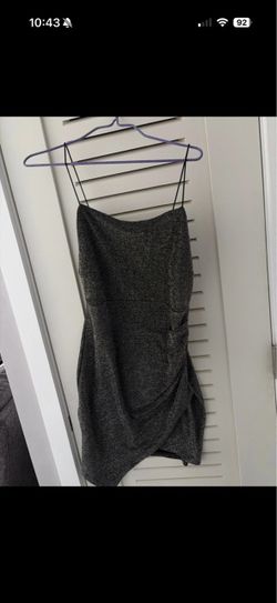 Silver Metallic Mini Slip Dress size L