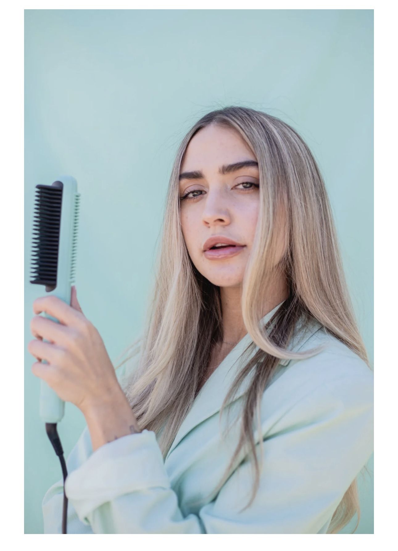 DNA Hair Tools Styling comb Pro - Aquamarine (Healthy For Your Hair Straightener and Curler)
