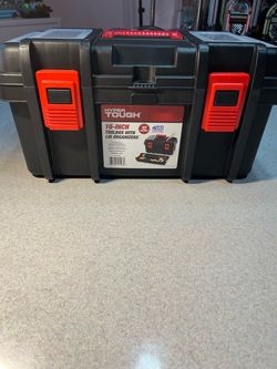 Hyper Tough Black & Red Tool Box with Lid Organizer