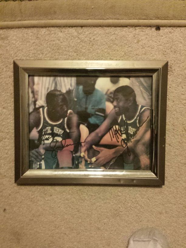 Michael Jordan and Magic Johnson Autographed Photo