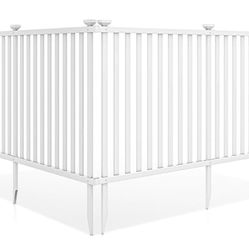 White Picket Fence - 2 Panels, 80''W x 37.5''H Decorative Outdoor Garden Fence, Total 160''L Outdoor Fence for Yard