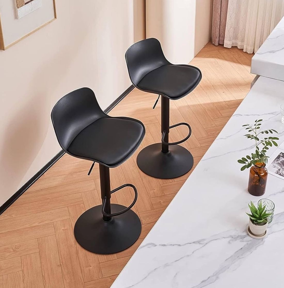 Bar Stools Set of 2 Modern Black $40