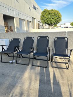 Outdoor Dining Chairs Set of 4, Heavy Duty Adjustable Recliner, Folding Chairs for Outdoor Camping Garden, Support 300LB