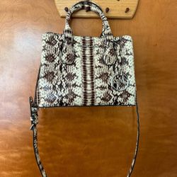 Michael Kors Black Parker Snake Embossed Leather Shoulder Bag