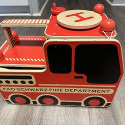 Wooden FAO Schwartz toy fire department play set