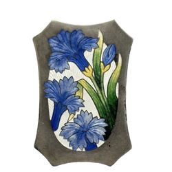 Antique "S" Stamped Sterling Silver Art Nouveau Deco Flower Enamel Brooch Pin