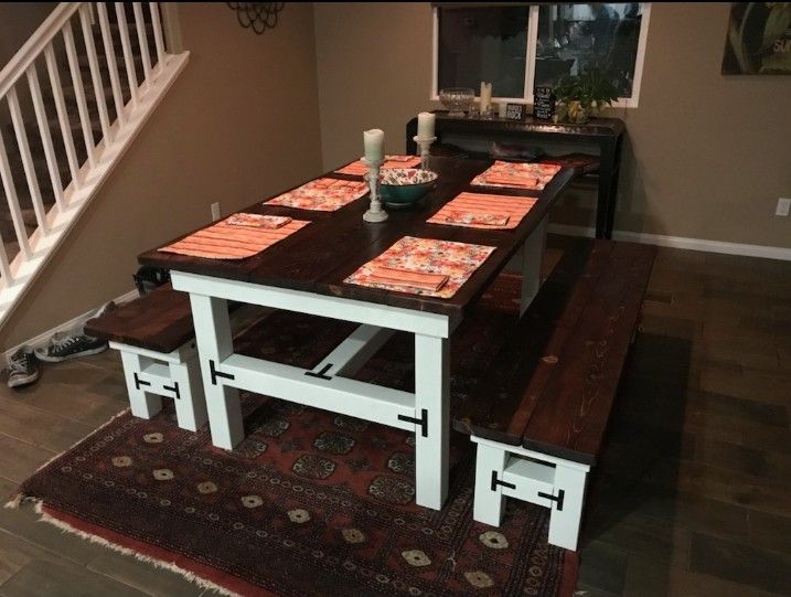 Custom Made Farmhouse Style Dining Tables .