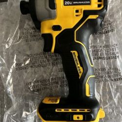 DEWALT Yellow/Black 20V MAX DCF809 1/4" Brushless Impact Driver, Tool Only