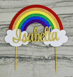 Rainbow cake topper