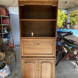 Beautiful Tall Wood Cabinet – Floor to Ceiling – Great Condition