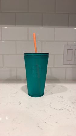 Green Blue Starbucks tumbler