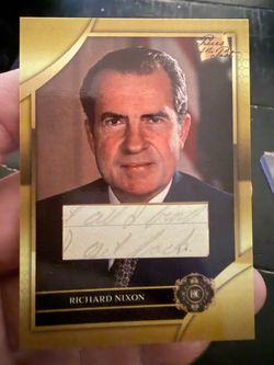 Richard Nixon Authentic Handwriting Relic Card – Pieces of the Past
