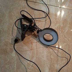 Selfie Ring Light w/Universal Clip For Cell Phone, 360 Rotation Webcam