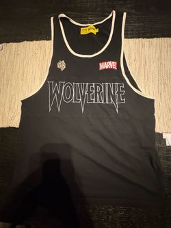 Large Darc Sport Marvel Wolverine tank top with white 'WOLVERINE' text, size L #marvel #superhero