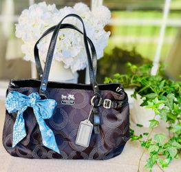 Vintage Coach Madison Dotted Op Art Sophia Satchel
