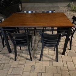 Dining table and 6 chairs