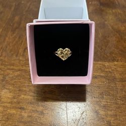 Gold Nugget Heart Ring
