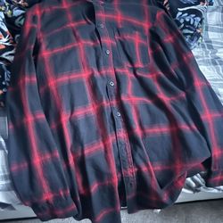 Black & red stripes flannal