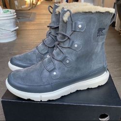 Sorel Women's Explorer II Joan Faux Fur Boot - Waterproof Suede Boots Size 11