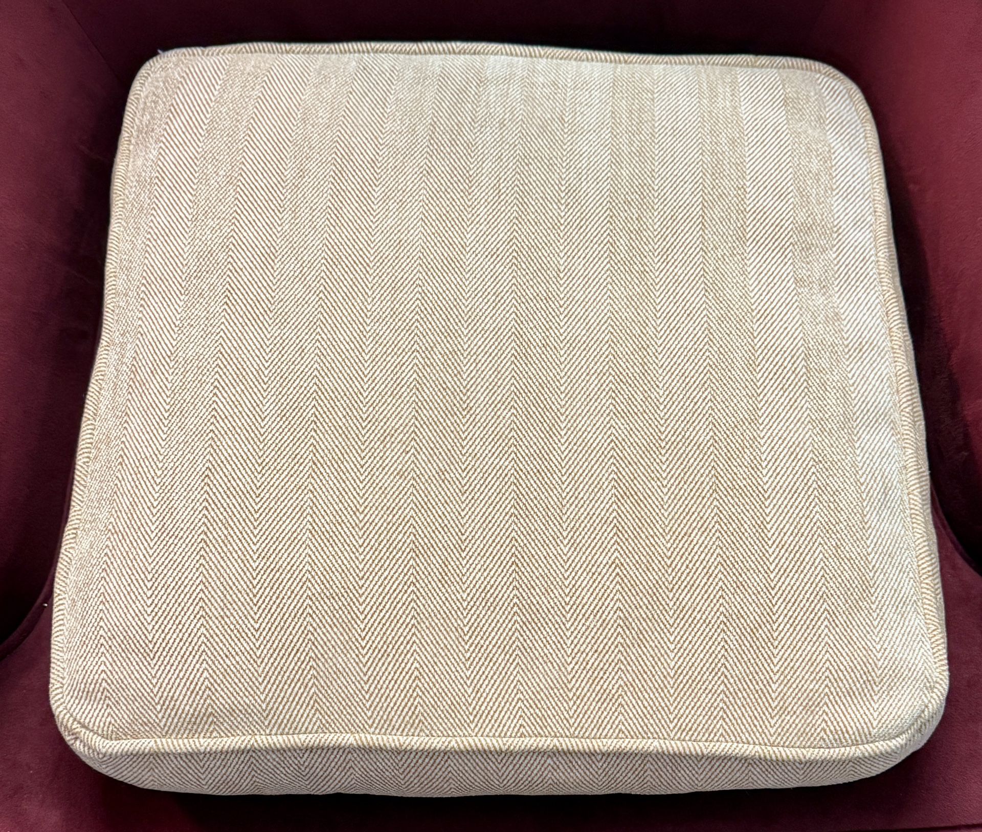 Cushion with Herringbone Pattern 18”x18” chair seat cushion pillow