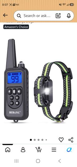 Dog Training Collars, Dog Shock Collar with Remote 2600 feet, 3 Modes Beep Vibration Shock, IPX7 Waterproof, LED Light, USB Charging, Dog Bark Collar 