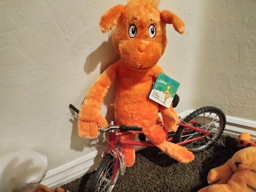 Dr Seuss Still Take Stuffed Animal With Metal Bicycle Hard To Find 150 Teddy Bear Phone From The '60s You Talk Into It Works Great $60