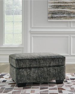 NEW Ashley Signature Furniture Oversized Ottoman Gunmetal Dark Gray