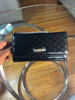 Bebe Black Patent Embossed Wallet