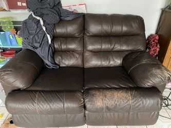FREE Brown Leather Sofa