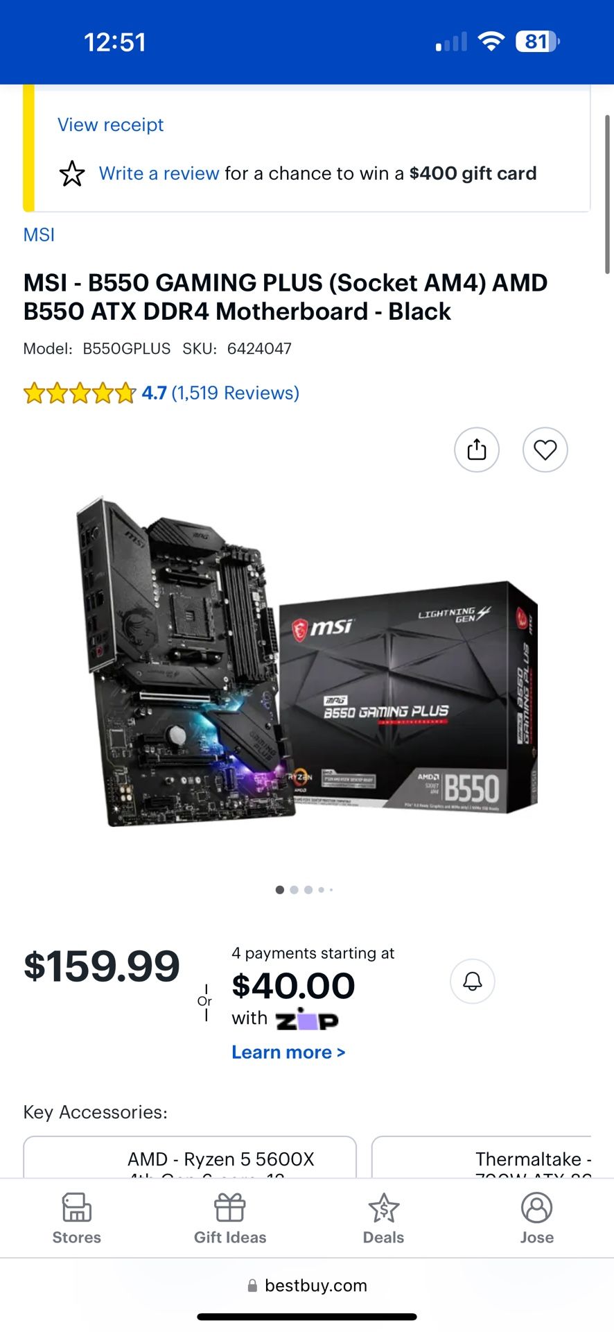 MSI - B550 GAMING PLUS