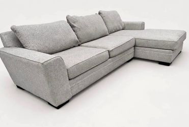 Living Spaces Bouclé Sectional with Chaise - Delivery Available