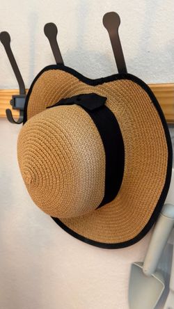 Straw Sun Hat with Black Band