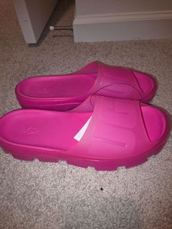 UGG Pink Jelly Slide Sandals