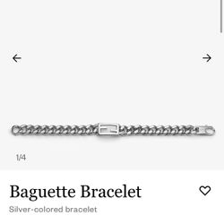 Fendi Bracelet Baguette Link FF Logo Metal Unisex 17cm Authentic Genuine Rare