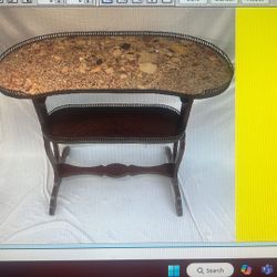 Two-Tier Marble Top kidney sheep table