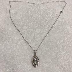 925 Silver Necklace with Beautiful Eye Shape Pendant