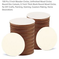 80 Brand New Unfinished Wood Circles