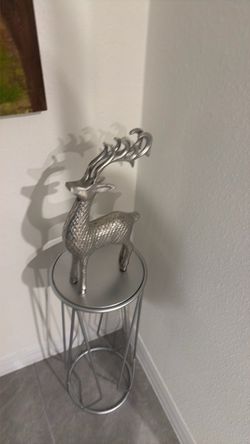 Silver Deer Figurine Decorative Sculpture