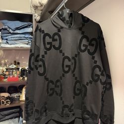 GUCCI - Gg Flocked Cotton Jersey Hoodie