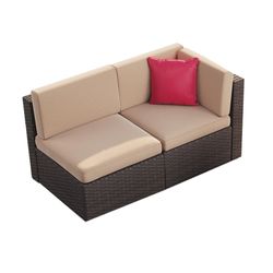 Patio Furniture Set 2PCS Wicker Conversation Set Outdoor