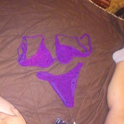 Purple Sparkling Bathing Suit