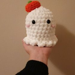 Crochet Ghost Plush w/Pumpkin