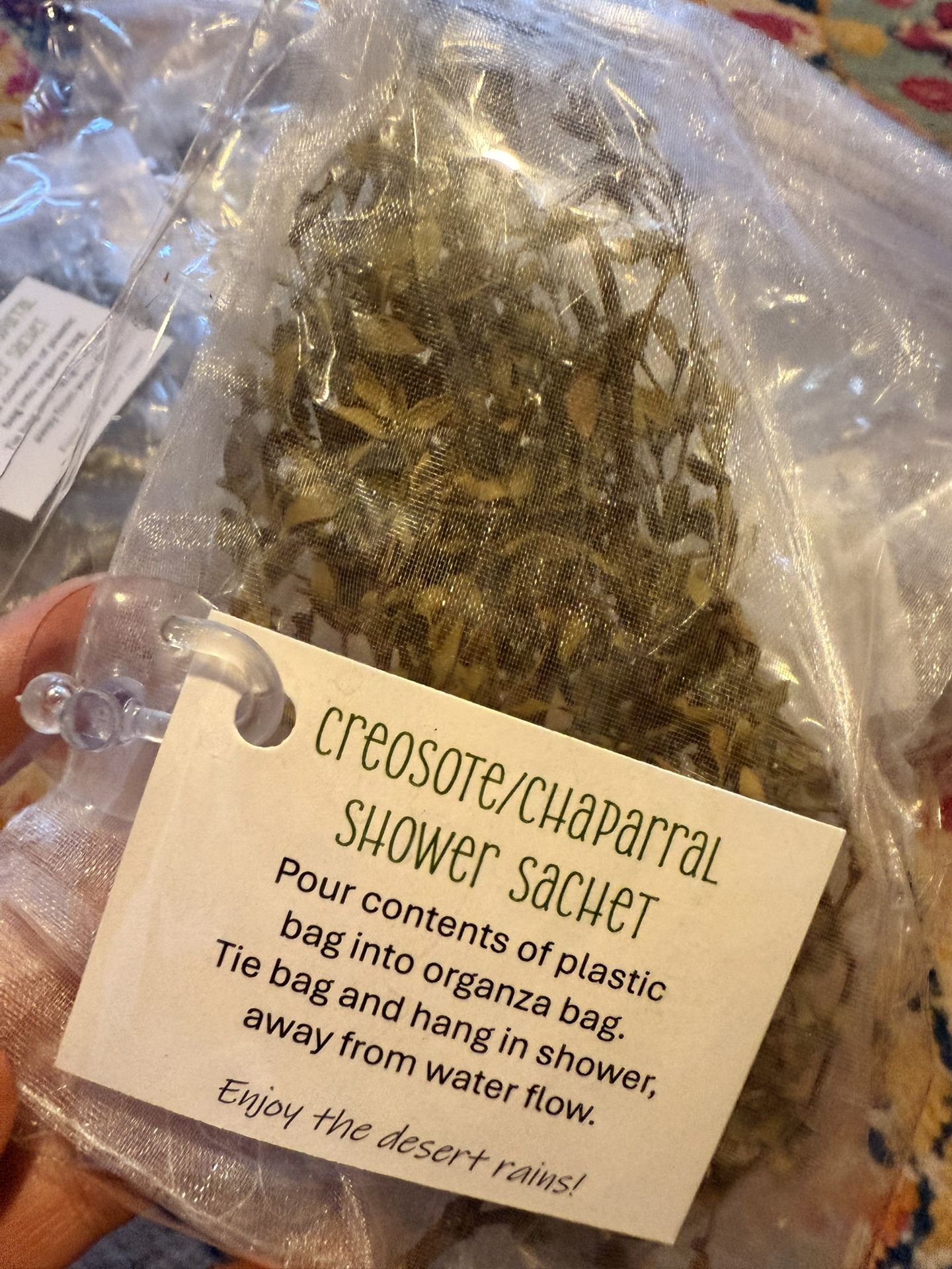 Creosote/chaparral shower sachet $5 ea