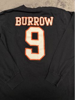 Cincinnati Bengals Joe Burrow 9 Long Sleeve T-Shirt, Size Men’s Medium
