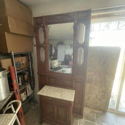Beautiful Mirror With Marble Seat Vanity