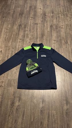 Seattle Seahawks Quarter Zip & Beanie