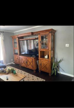 Solid Wood Farmhouse Entertainment Center Tv Stand